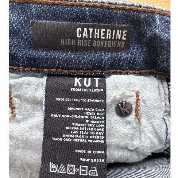 Kut from the Kloth Catherine High Rise Boyfriend Women's 2 Blue Jeans Cotton - Picture 4 of 7